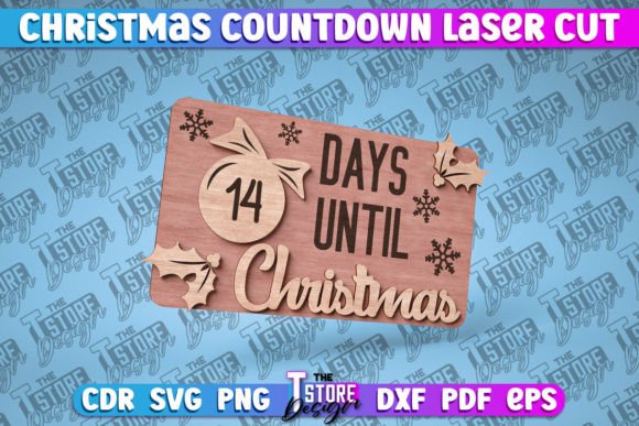 Christmas Countdown Laser Cut SVG Design for Winter Amp Brands