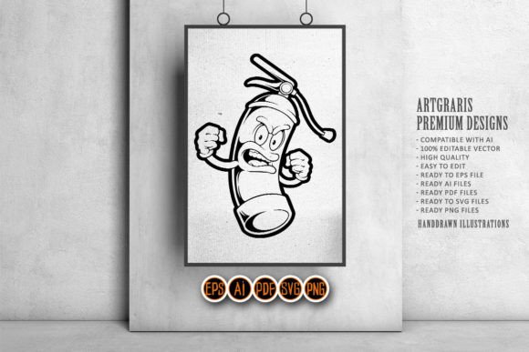 Funny Cool Fire Extinguisher Logo SVG for Crafts and Graphics