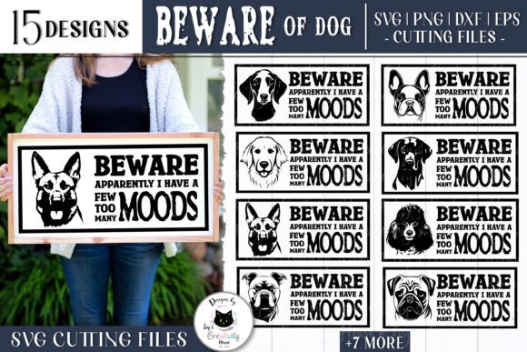 Funny Dog Signs Beware of Dog SVG Sign for Graphics and Crafts