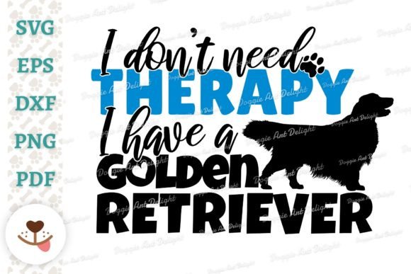 Funny Golden Retriever Dog Therapy Svg Graphics for Crafts