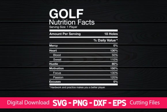 Funny Golf Nutrition s Fact Graphics for Crafts