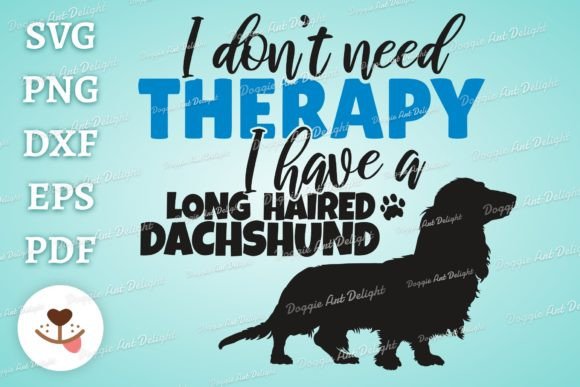 Funny Long Haired Dachshund Dog Svg Png for Crafts and Graphics