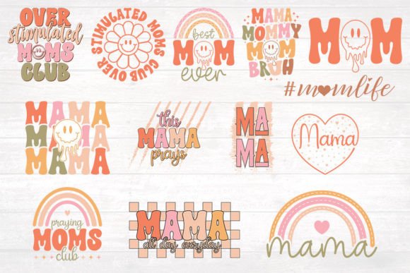 Funny Mom Mama Mother Day SVG Files Set for Graphics & Crafts