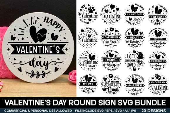 Funny Valentine's Day Round Sign Svg Review