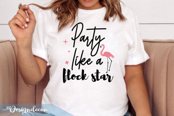 Party Like a Flock Star Summer Party Svg for Graphics and Crafts