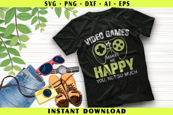 Video Games Make Me Happy Graphics for Crafts